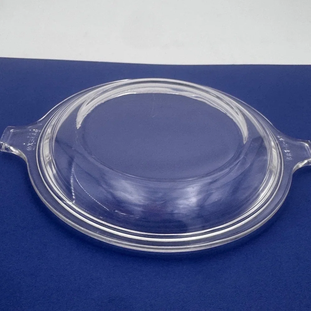 Pyrex Clear Glass Casserole Lid 681-C-21 Round Replacement Cover 7 Inch Handle